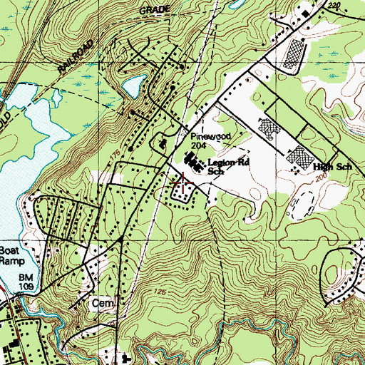 Topographic Map of Bonair Place, NC