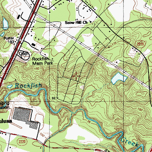 Topographic Map of Riverview Estates, NC
