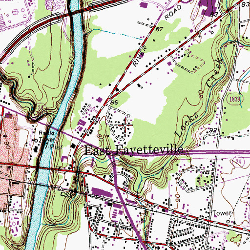 Topographic Map of Highland Acres, NC