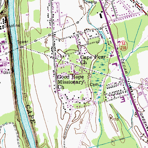 Topographic Map of Cade Hill, NC