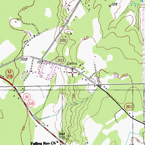 Topographic Map of Heritage Heights, NC