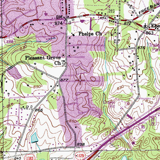 Topographic Map of Sedgefield Park, NC