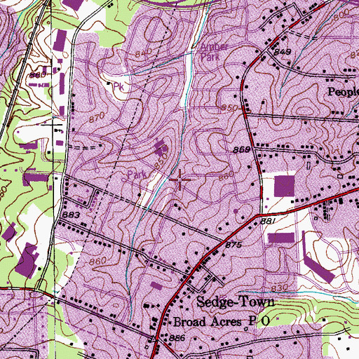Topographic Map of Pennydale, NC
