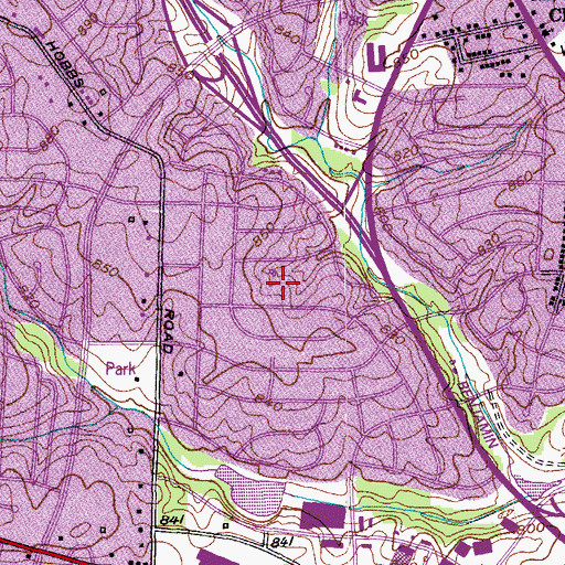 Topographic Map of Green Valley, NC