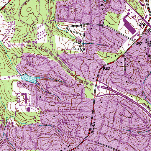 Topographic Map of Friendly Acres, NC