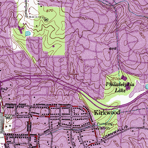 Topographic Map of Brookwood Gardens, NC