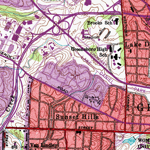 Topographic Map of Friendly Homes, NC