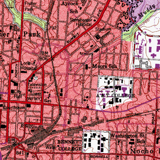 Topographic Map of Cumberland, NC