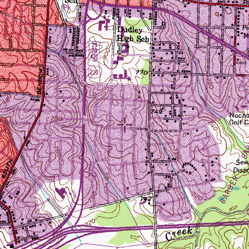 Topographic Map of Dudley Heights, NC