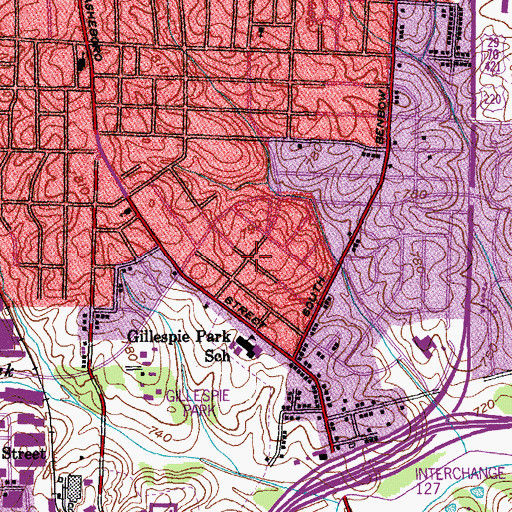 Topographic Map of Clinton Hills, NC