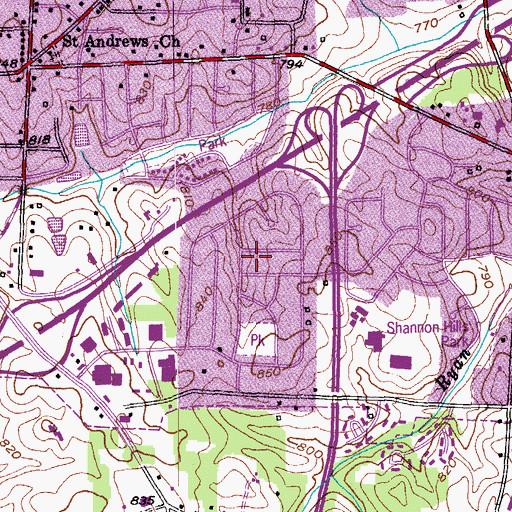 Topographic Map of Westbury, NC