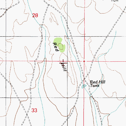 Topographic Map of Red Hill, AZ