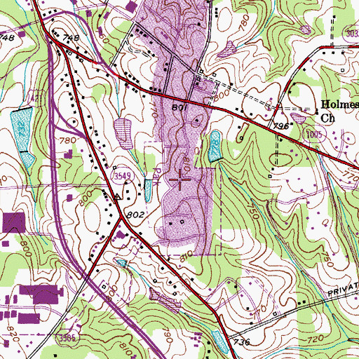 Topographic Map of Greenfield, NC