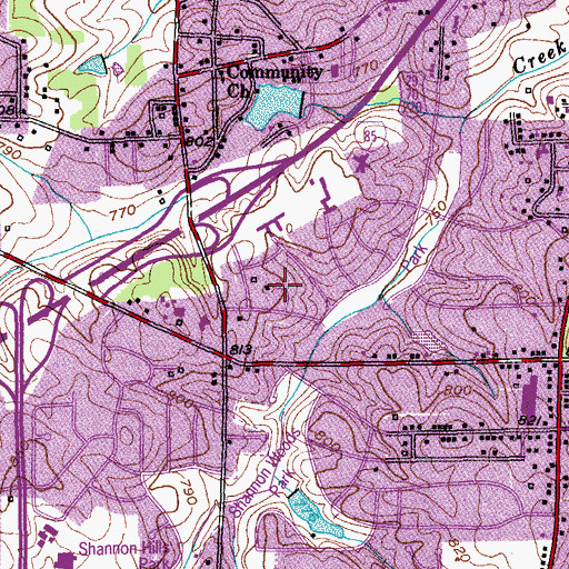 Topographic Map of Greenhaven, NC