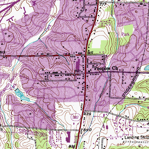 Topographic Map of Shannon Woods, NC