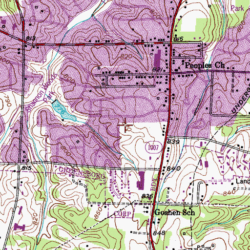 Topographic Map of The Pines, NC