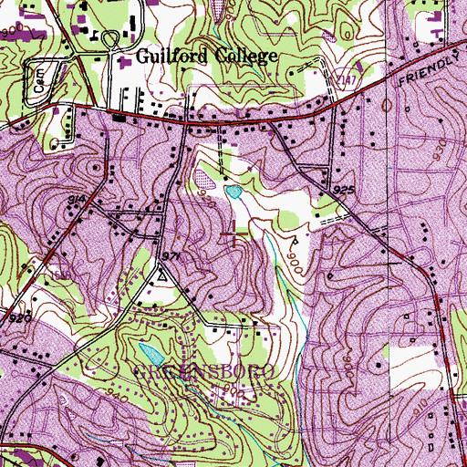 Topographic Map of Madison Woods, NC