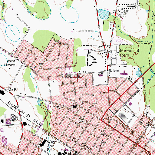 Topographic Map of Westhaven, NC