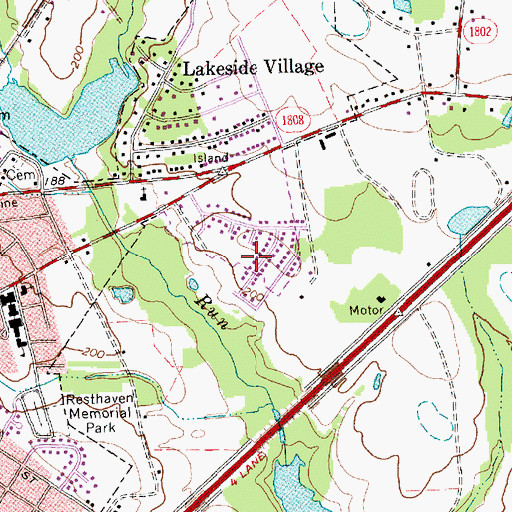 Topographic Map of Grove Park, NC