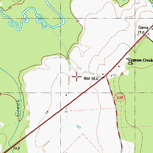 Topographic Map of Cypress Creek, NC