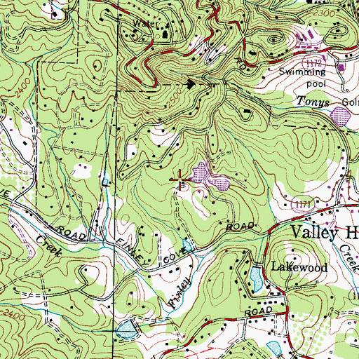 Topographic Map of Echo Lakes, NC