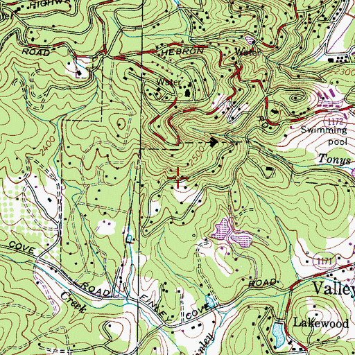 Topographic Map of Echo Acres, NC