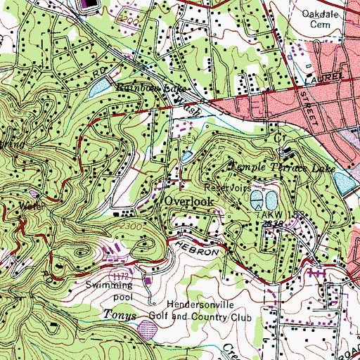 Topographic Map of Laurel Park Villas, NC