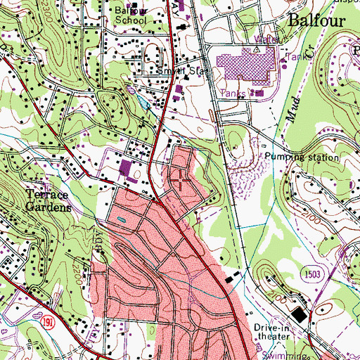 Topographic Map of Stoneycrest, NC