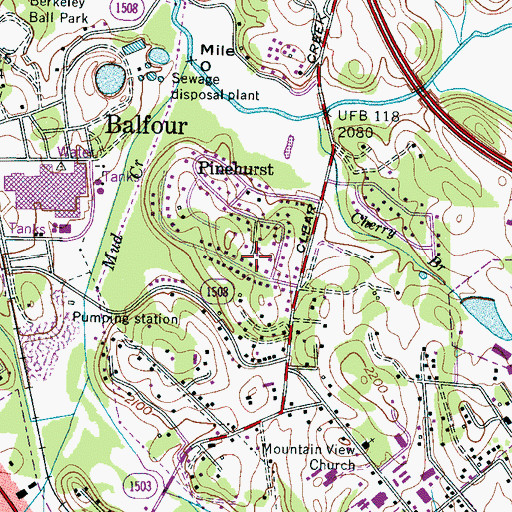 Topographic Map of Windor Hills, NC