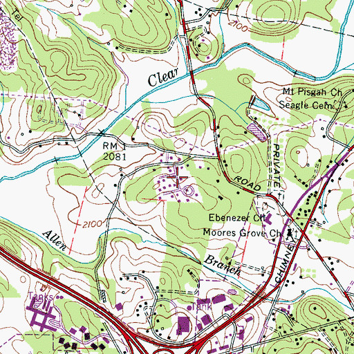 Topographic Map of Woodland Trace, NC