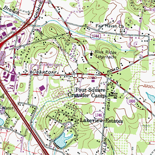 Topographic Map of The Pines, NC