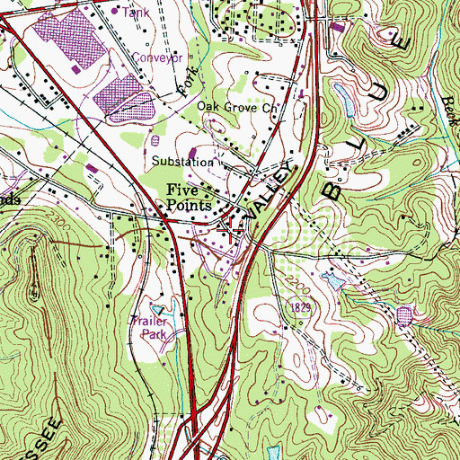 Topographic Map of Highland Hills, NC