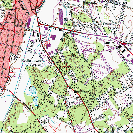 Topographic Map of Brookdale, NC