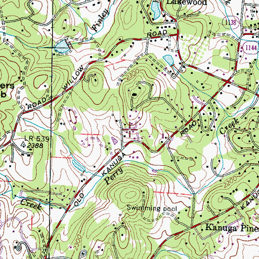 Topographic Map of Quail Ridge, NC