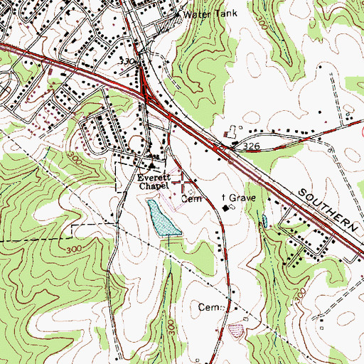 Topographic Map of Country Estates, NC