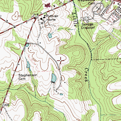Topographic Map of Brigadoon, NC