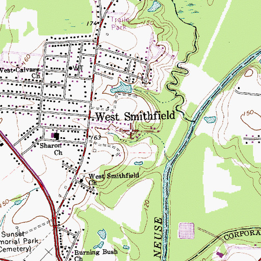 Topographic Map of Castlehaven, NC