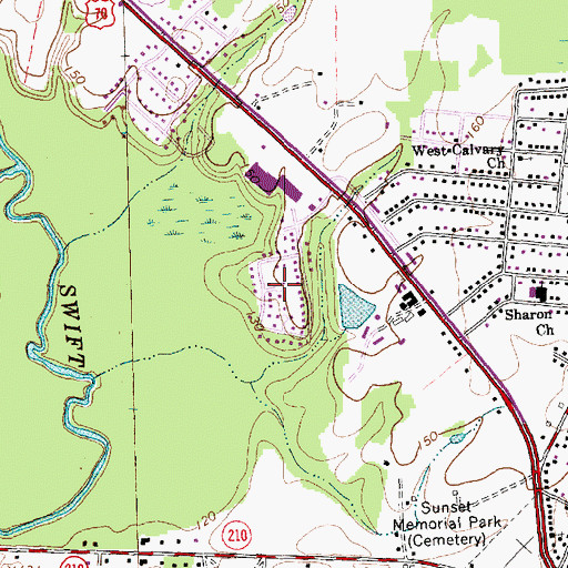 Topographic Map of Rose Manor, NC