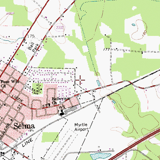 Topographic Map of Redwood Village, NC