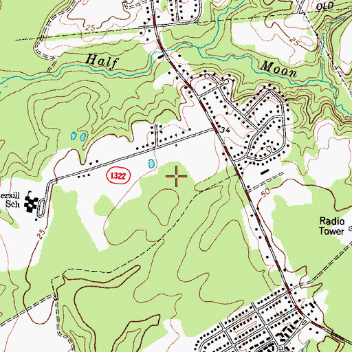 Topographic Map of Raintree, NC