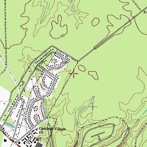 Topographic Map of Willow Woods, NC