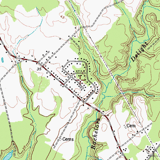 Topographic Map of McArthur Estates, NC