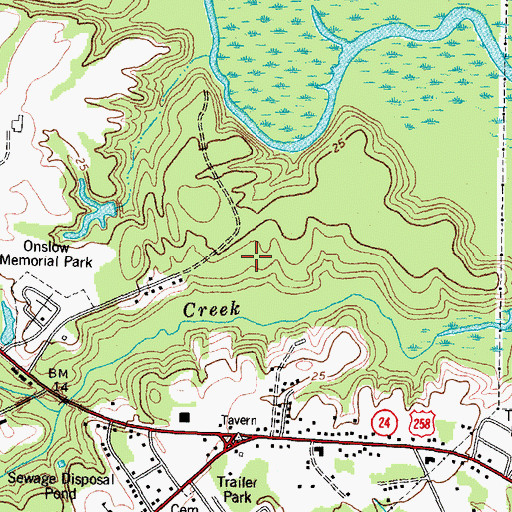 Topographic Map of Oakhurst River Estates, NC