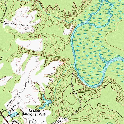 Topographic Map of Town Ranch Heights, NC