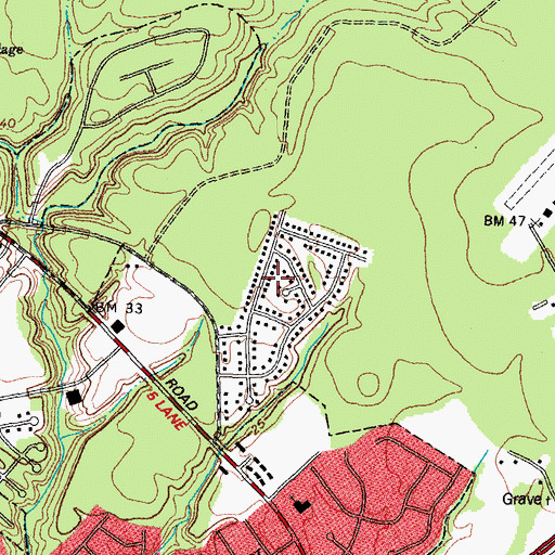 Topographic Map of Long Acres, NC