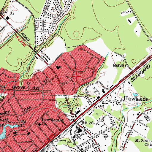Topographic Map of Sherwood Forest, NC