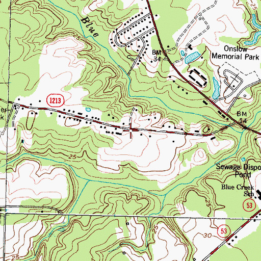 Topographic Map of Faries Trailer Park, NC
