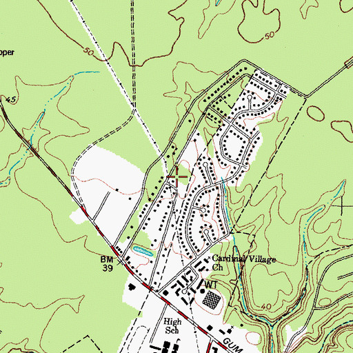 Topographic Map of Lakewood, NC