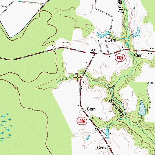 Topographic Map of Morton Manor, NC