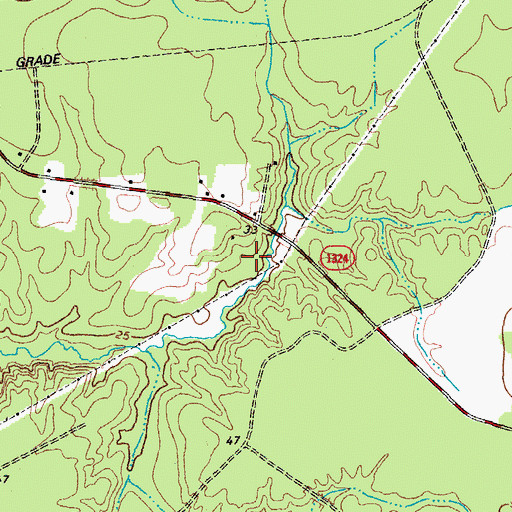 Topographic Map of Indian Springs, NC